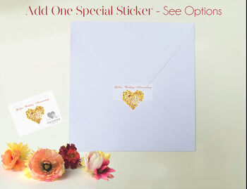 Butterfly Golden Wedding Anniversary Heart Card Not 3D, 5 of 12
