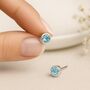 Sterling Silver Aquamarine Stud Earrings: March Birthstone – 7mm, thumbnail 1 of 7