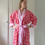 Long Cotton Kimono Jaipur Floral Magenta And Orange, thumbnail 1 of 3