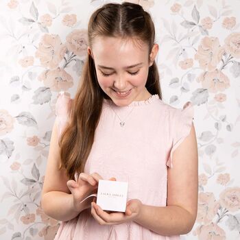 Kids Sterling Silver Gemstone Bow Necklace, 3 of 4