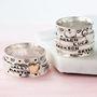 Personalised Love Hearts Sterling Silver Spinner Ring, thumbnail 1 of 5