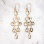 Emerald Gold Plated Chandelier Earrings, thumbnail 6 of 6