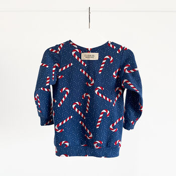 Blue Candy Canes Lightweight Christmas Sweater, 5 of 6