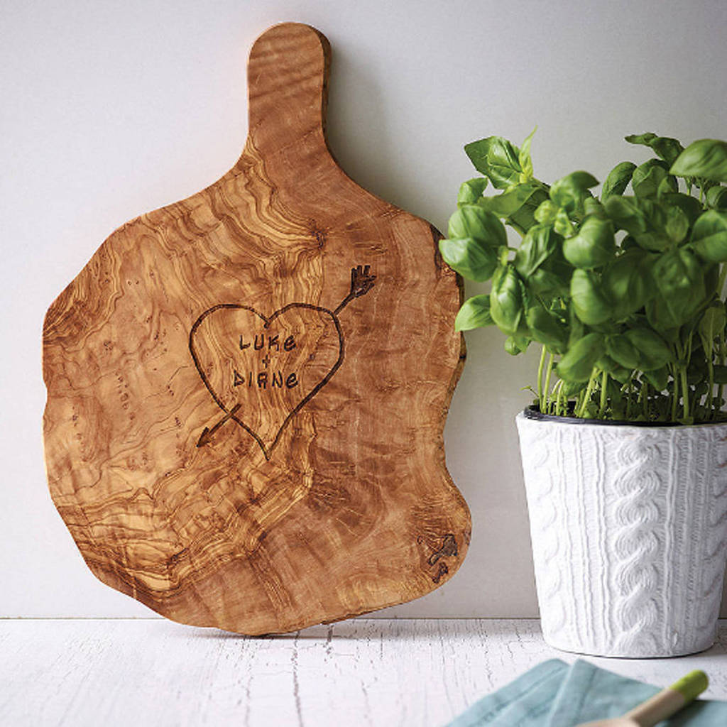 Personalised Tree Heart Carved Cheese/Chopping Board, 1 of 5