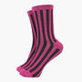 Berry And Black Vertical Stripe Glitter Socks Women's, thumbnail 1 of 4