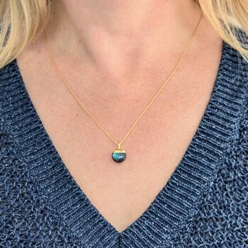 The Orb Labradorite Necklace, Gold, 2 of 5