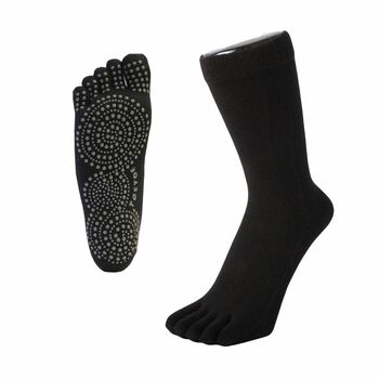 Yoga And Pilates Anti Slip Sole Mid Calf Toe Socks, 2 of 4