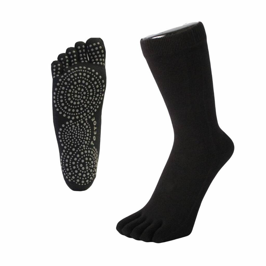 Yoga And Pilates Anti Slip Sole Mid Calf Toe Socks By TOETOE ...