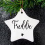 Personalised Name Ceramic Star Hanging Decoration, thumbnail 2 of 3