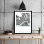 Newcastle Map Art Print Limited Edition, thumbnail 5 of 5
