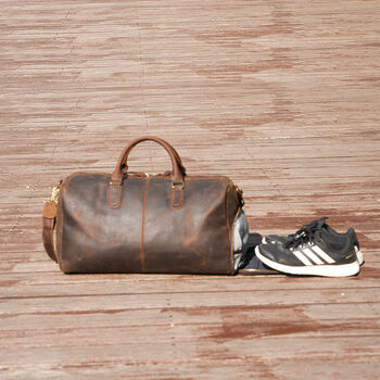 Genuine Leather Holdall With Shoes Storage, 3 of 12