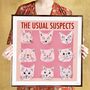 Usual Suspects, Cat Art Print, thumbnail 2 of 9