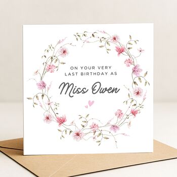 Personalised Last Birthday As A Miss Card For Fiancée, 3 of 8