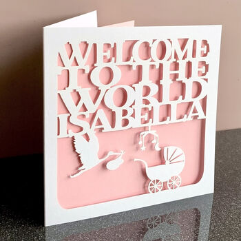 Personalised New Baby Stork Card, 2 of 4