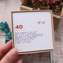 40th Birthday Poem Heart Earrings, thumbnail 2 of 5