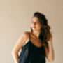 Black Linen Pyjamas | Cami And Shorts Set, thumbnail 9 of 12
