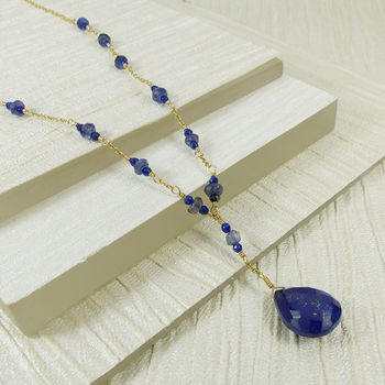 Lapis Lazuli And Iolite Gold Filled Necklace, 3 of 4