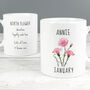 Birth Flower Mug With Personalised Message, thumbnail 2 of 12