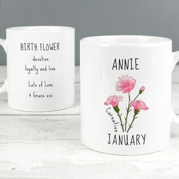 Birth Flower Mug With Personalised Message, 2 of 12