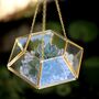 Hanging Geometric Diamond Glass Vase Terrarium Kit, thumbnail 1 of 2
