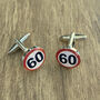 60 Mph Speed Sign Cufflinks, thumbnail 2 of 4