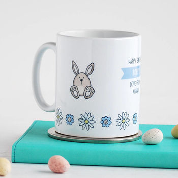 Floral Easter Bunny Personalised Mug, 2 of 4