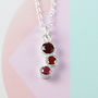 Ruby And Garnet July Birthstone Silver Necklace, thumbnail 1 of 4