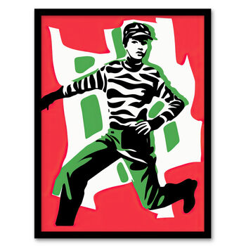 No More Public Order Red Green Protester Wall Art Print, 5 of 6