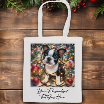Personalised Boston Terrier In Christmas Lights, 4 of 9