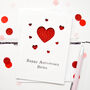 Personalised Anniversary Hearts Cut Out Card, thumbnail 1 of 2
