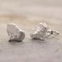 Heart Dainty Gold Plated Silver Stud Earrings, thumbnail 3 of 4
