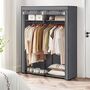 Collapsible Fabric Wardrobe With Rails Clothes Storage, thumbnail 2 of 12