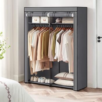 Collapsible Fabric Wardrobe With Rails Clothes Storage, 2 of 12