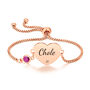 Personalised Heart Charm Bracelet With Engrave Name Symbols, thumbnail 4 of 7