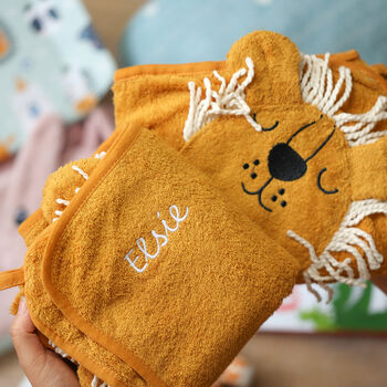 Personalised Animals Hooded Cotton Towel, 4 of 12
