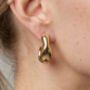 Nami 18 K Gold Plated Wave Statement Hoops, thumbnail 3 of 5