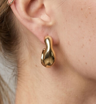 Nami 18 K Gold Plated Wave Statement Hoops, 3 of 5