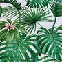 Green Tropical Palm And Eucalyptus Leaves Cushion Cover, thumbnail 2 of 7