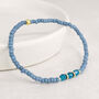 December Blue Topaz Birthstone Beaded Bracelet, thumbnail 1 of 4