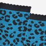 Women's Glitter Socks Teal Black Leopard Print, thumbnail 3 of 5