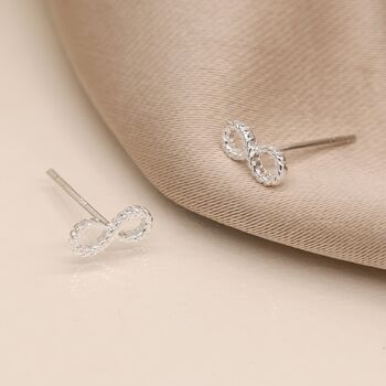 Sterling Silver Infinity Stud Earrings, 2 of 7
