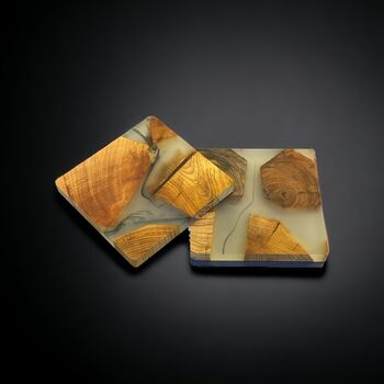 Handmade Resin And Wood Drinks Coasters, 6 of 7