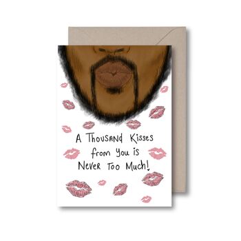 A Thousand Kisses Black Valentines Day Card, 2 of 2