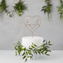 Heart Personalised Wedding Wire Cake Topper, thumbnail 5 of 9