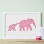 Personalised Baby Elephant And Mother Artwork, thumbnail 7 of 12