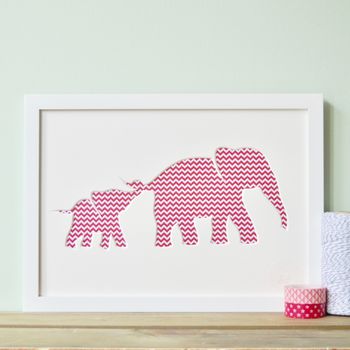 Personalised Baby Elephant And Mother Artwork, 7 of 12