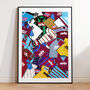 Aston Villa Football Shirts Mash Up Print, thumbnail 1 of 3