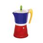 Italian Moka Pot Espresso Maker In Blue And Red, thumbnail 2 of 4