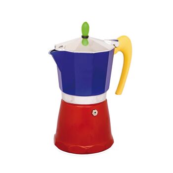 Italian Moka Pot Espresso Maker In Blue And Red, 2 of 4