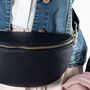 Navy Blue Soft Leather Bumbags, thumbnail 4 of 10